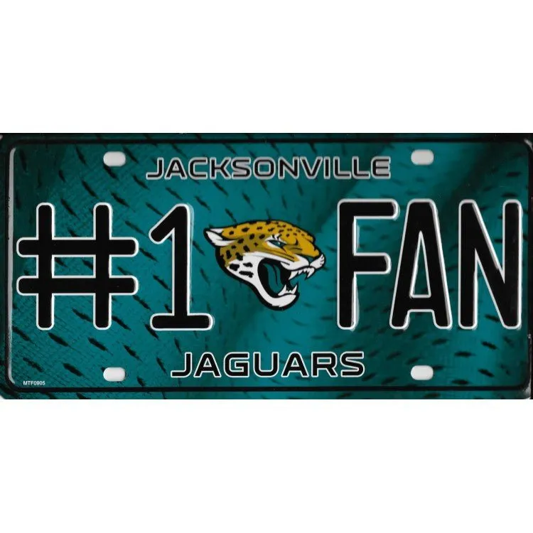 Jacksonville Jaguars NFL Fan Metal License Plate