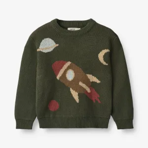 Jacquard Pullover Rocket - forest night