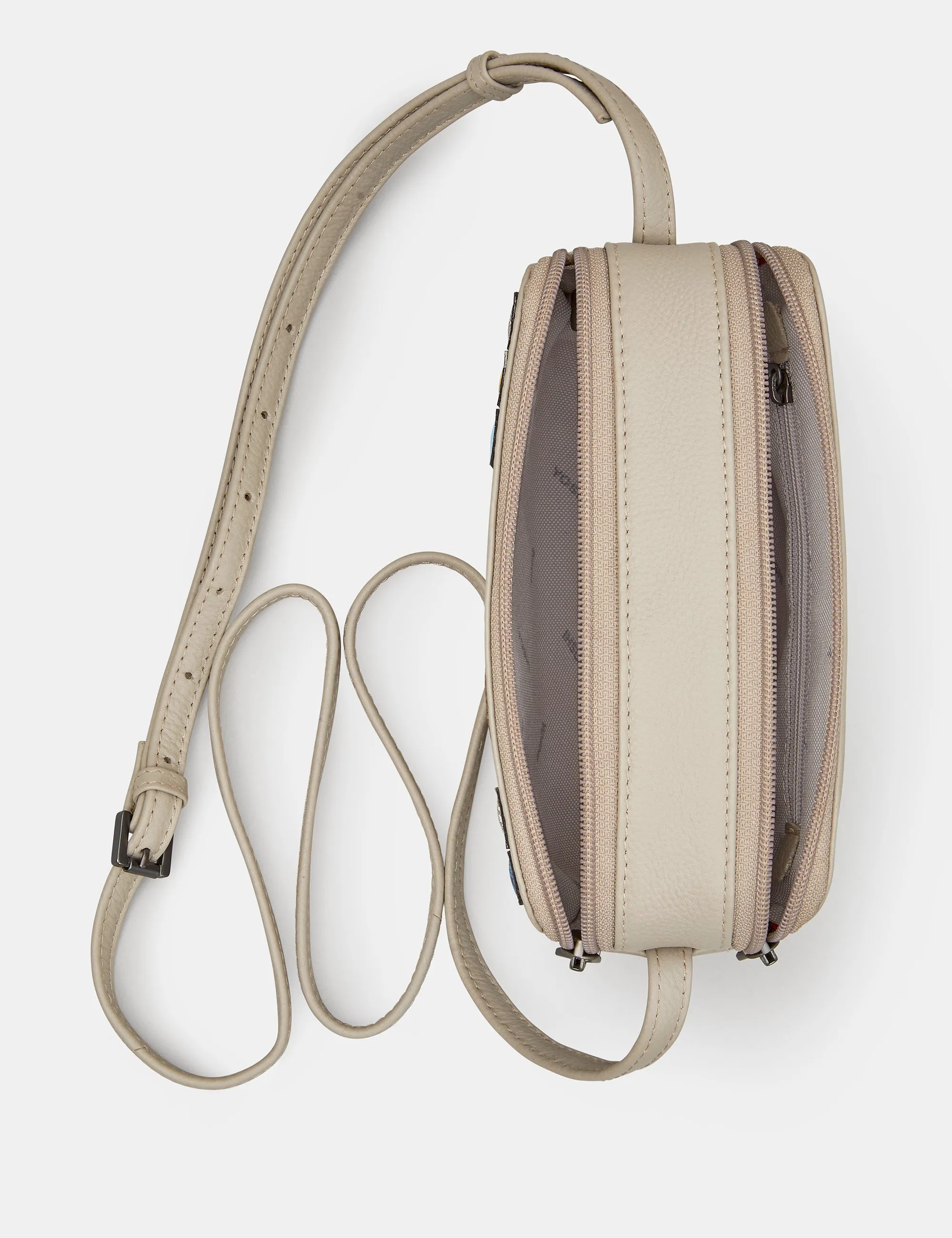 Jane Austen Bookworm Warm Grey Leather Porter Cross Body Bag
