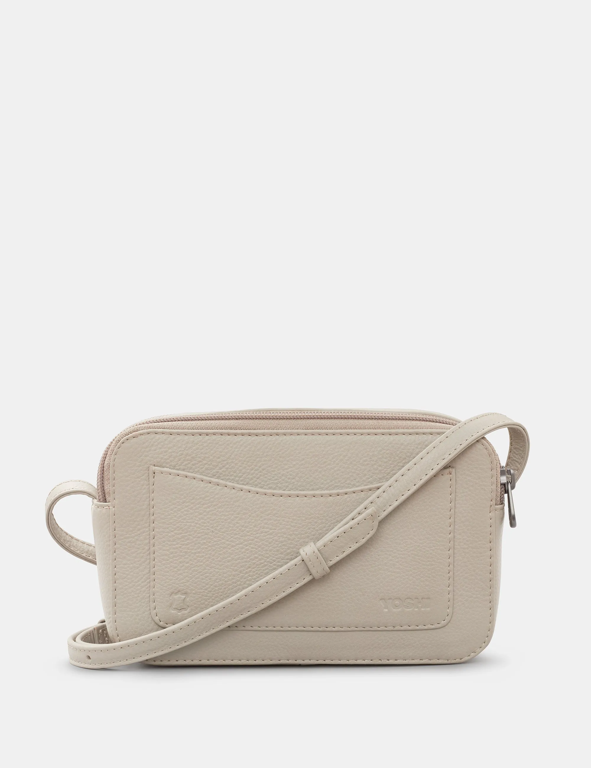 Jane Austen Bookworm Warm Grey Leather Porter Cross Body Bag