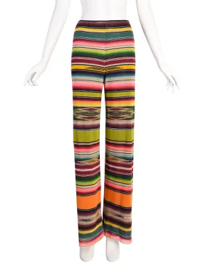 Jean Paul Gaultier Vintage 1990s Multicolor Serape Print Mesh Pants