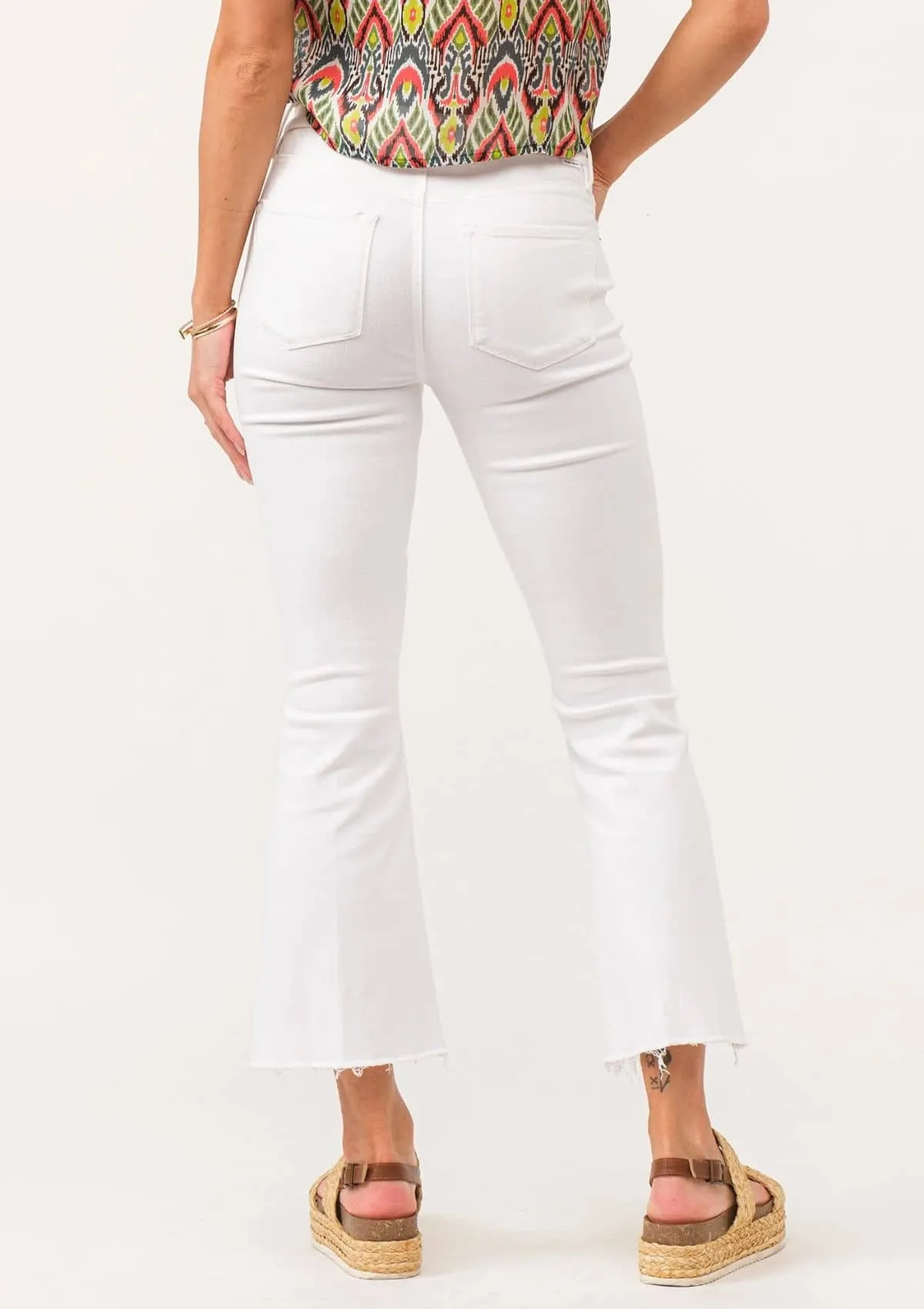 Jeanne Cropped Straight Jeans - White
