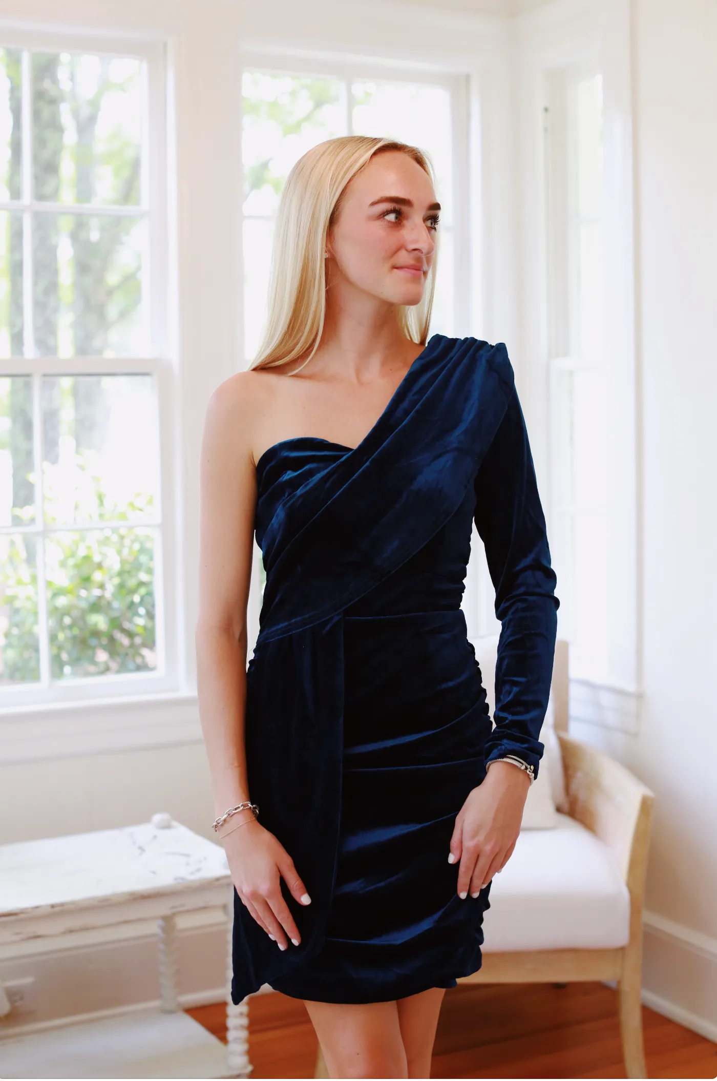 Jen Velvet Dress - Teal