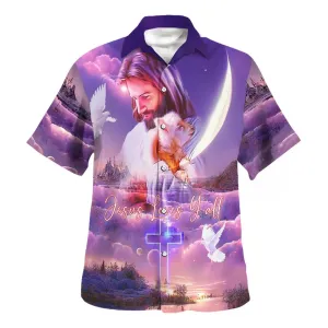 Jesus Loves Y'all Jesus And Lamb Hawaiian Shirts For Men & Women - Christian Hawaiian Shirt - Hawaiian Summer Shirts