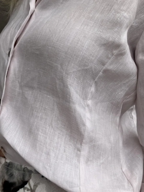 Jiva Fitted Shirt - Pale Pink - Linen