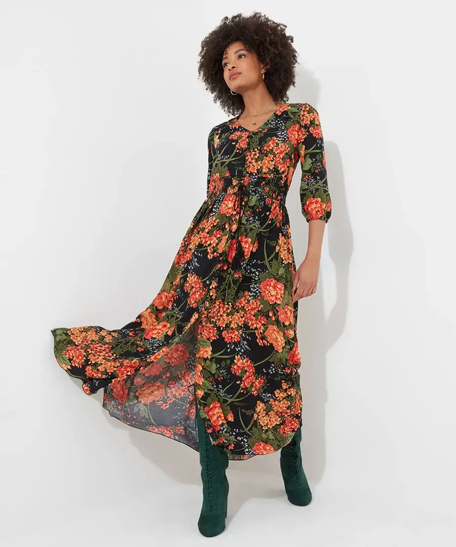 Joe Browns 8 Black Sienna Florals Dress