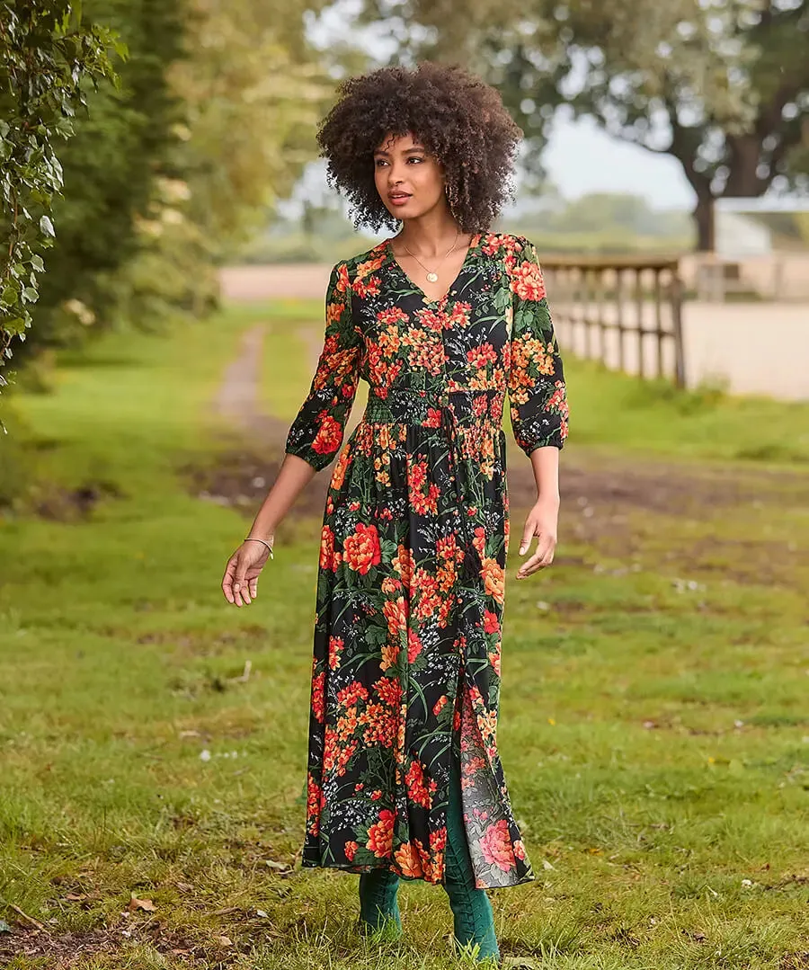 Joe Browns 8 Black Sienna Florals Dress