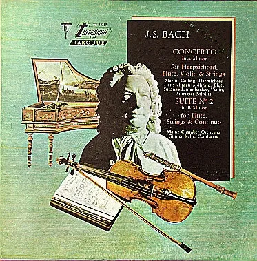 Johann Sebastian Bach - Concert In A Minor For Harpsichord, Flute, Violin & Strings - Suite In B Minor For Flute, Strings And Continuo (LP) (VG )