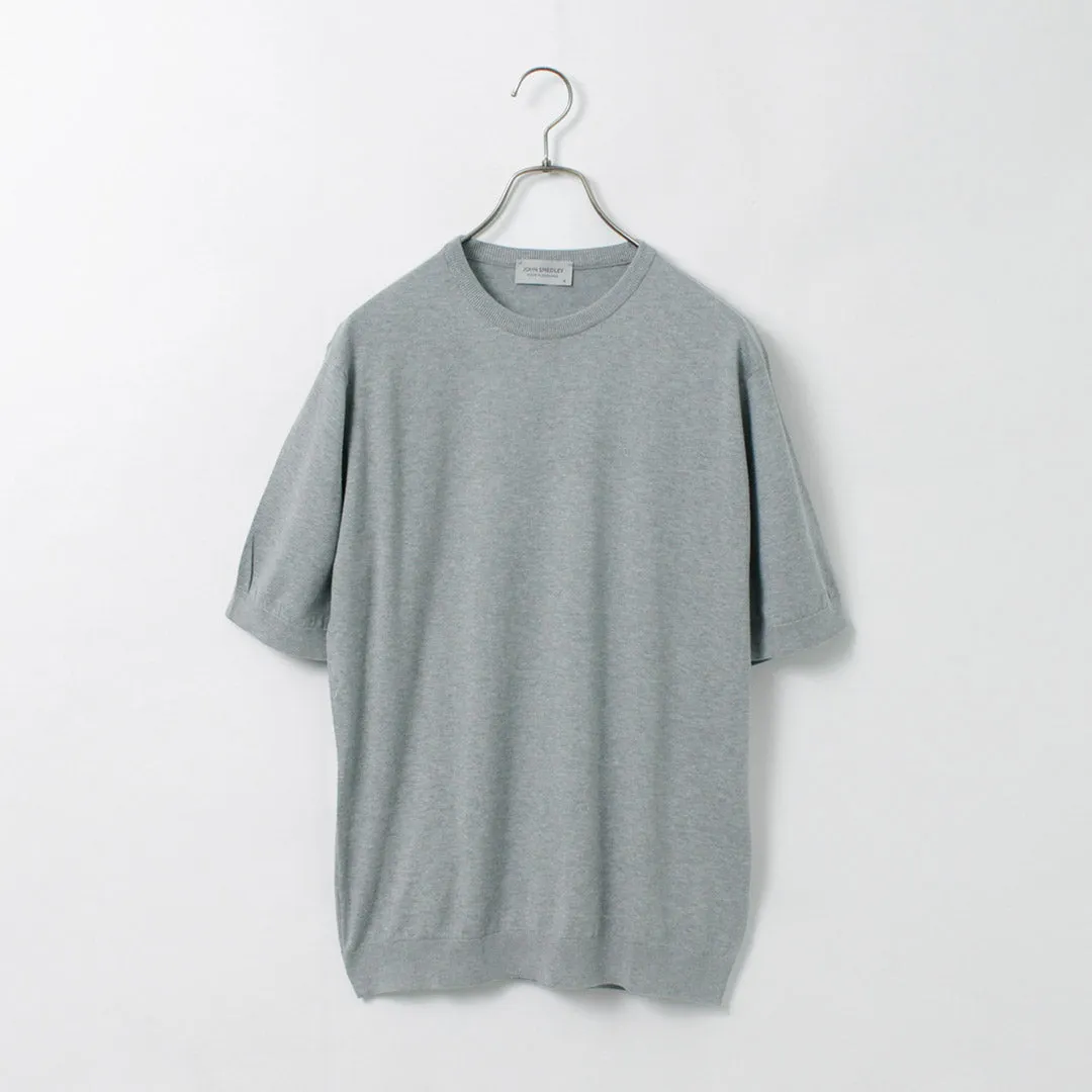 JOHN SMEDLEY / Sea Island Cotton 30 Gauge Crew Neck Knit