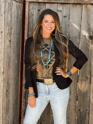 JoJo Black Waffle Blazer by Texas True Threads