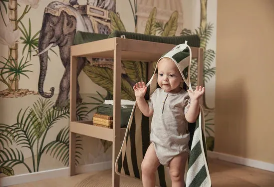Jollein Bathcape 75x75cm | Stripe Terry Leaf Green