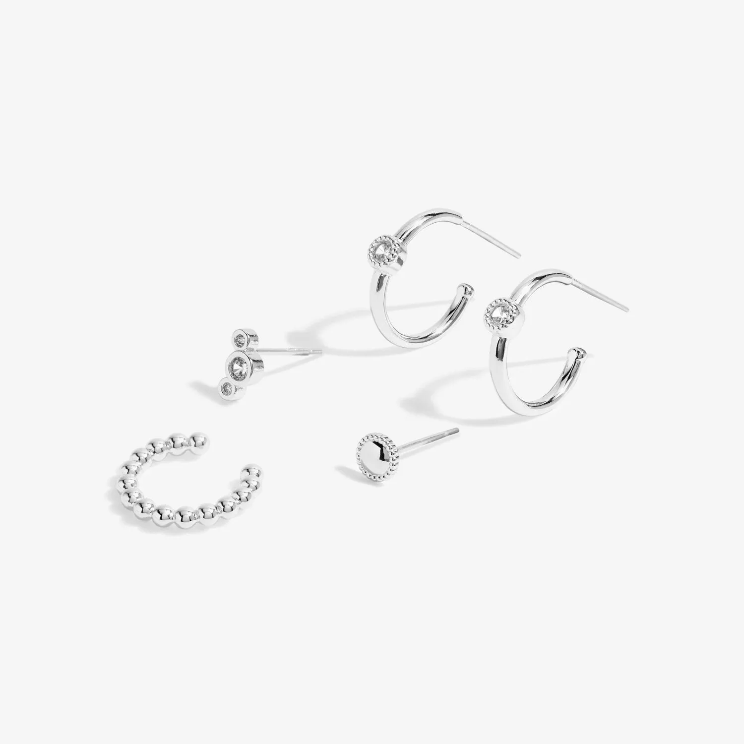 Joma Jewellery Stacks Of Style Silver Set Of Earrings