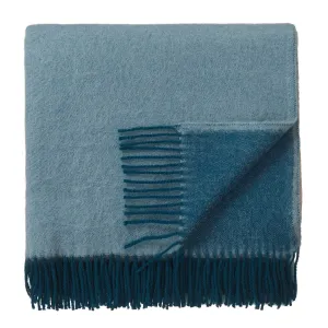 Jonava Merino Wool Blanket [Green grey/Teal]