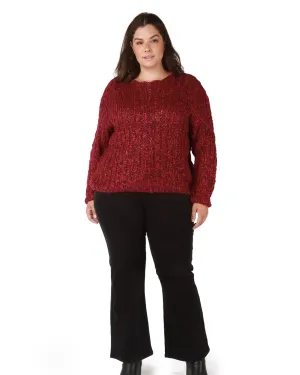 Josie Chunky Knit Sweater | Red