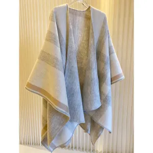 Joskaa outfit inspo fall British Plaid Cashmere Wool Cloak Double-Sided Dual-Use Oversized Shawl Scarf Thickened Warm Autumn and Winter All-Matching Women