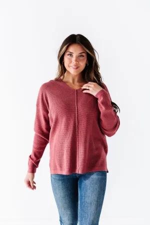 Jovie Pullover Sweater in Dark Rose