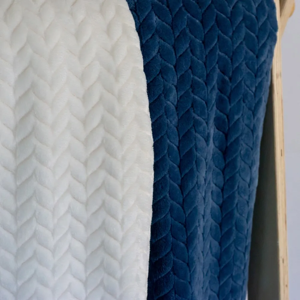 Juddlies Jacquard Flannel Baby Blanket - Navy
