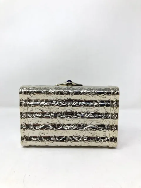 Judith Leiber Silver or Gold Metal Embossed Clutch Bag 1970s 2190-16-112321