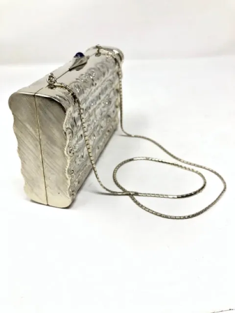 Judith Leiber Silver or Gold Metal Embossed Clutch Bag 1970s 2190-16-112321