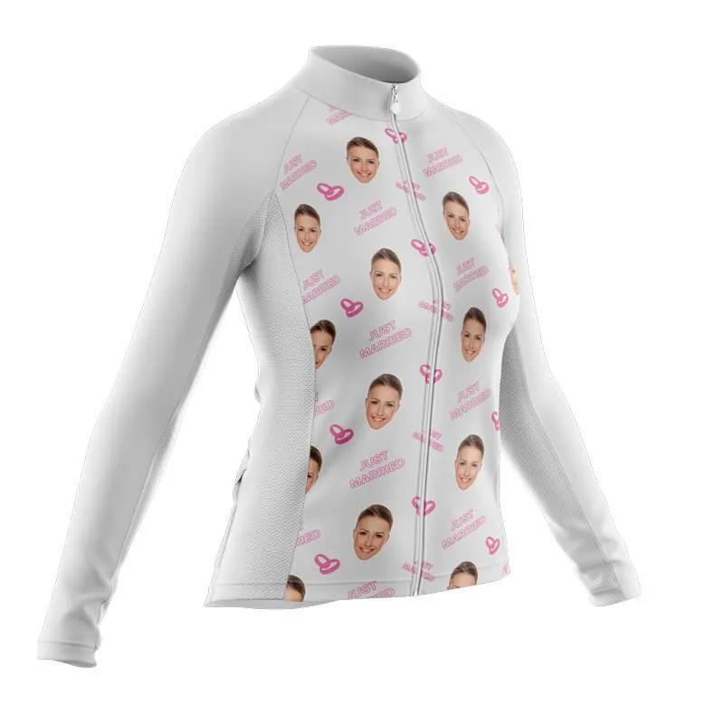 Just Married Custom Face Thermal Club Jersey (white)