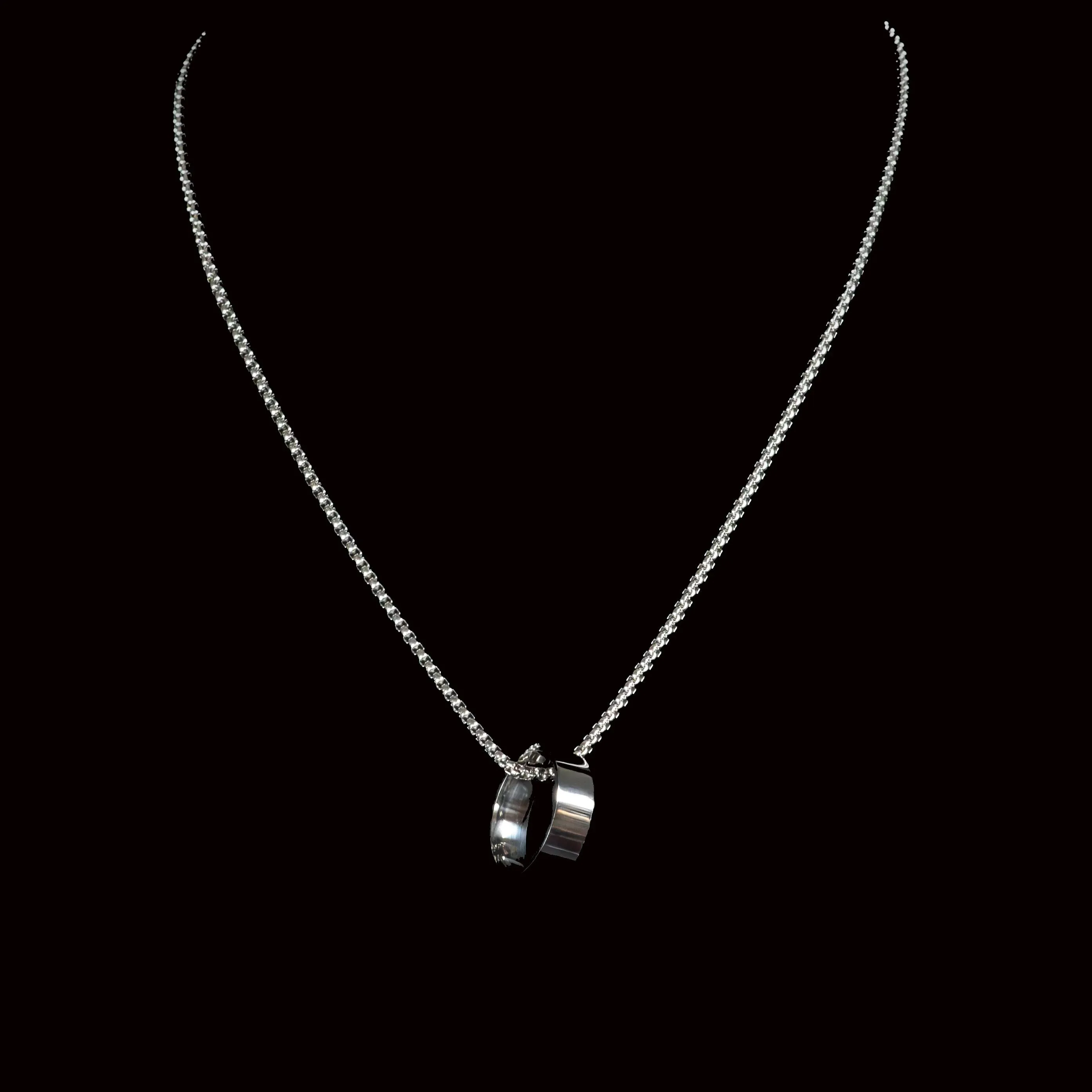 Kade Stainless Steel Necklace with Ring Pendant
