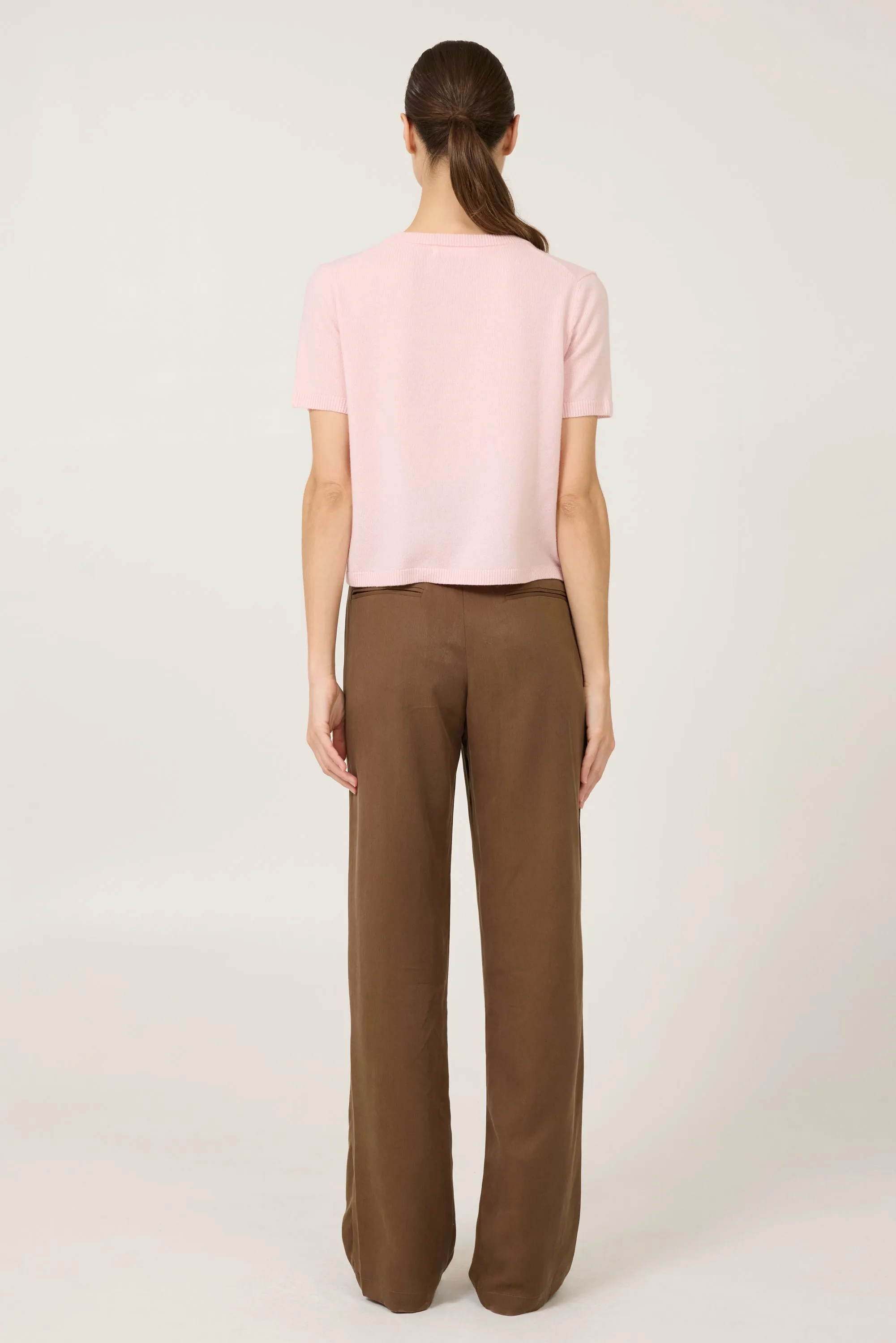 Kadri Cashmere Vneck Tee - Quartz