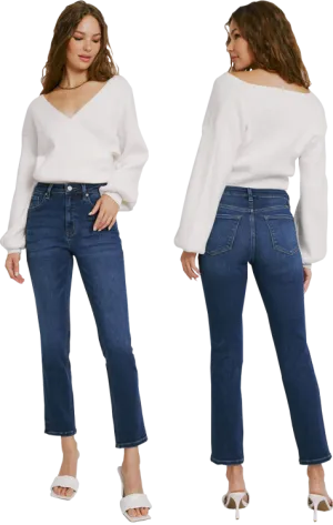 Kancan Jeans High Rise Slim Straight