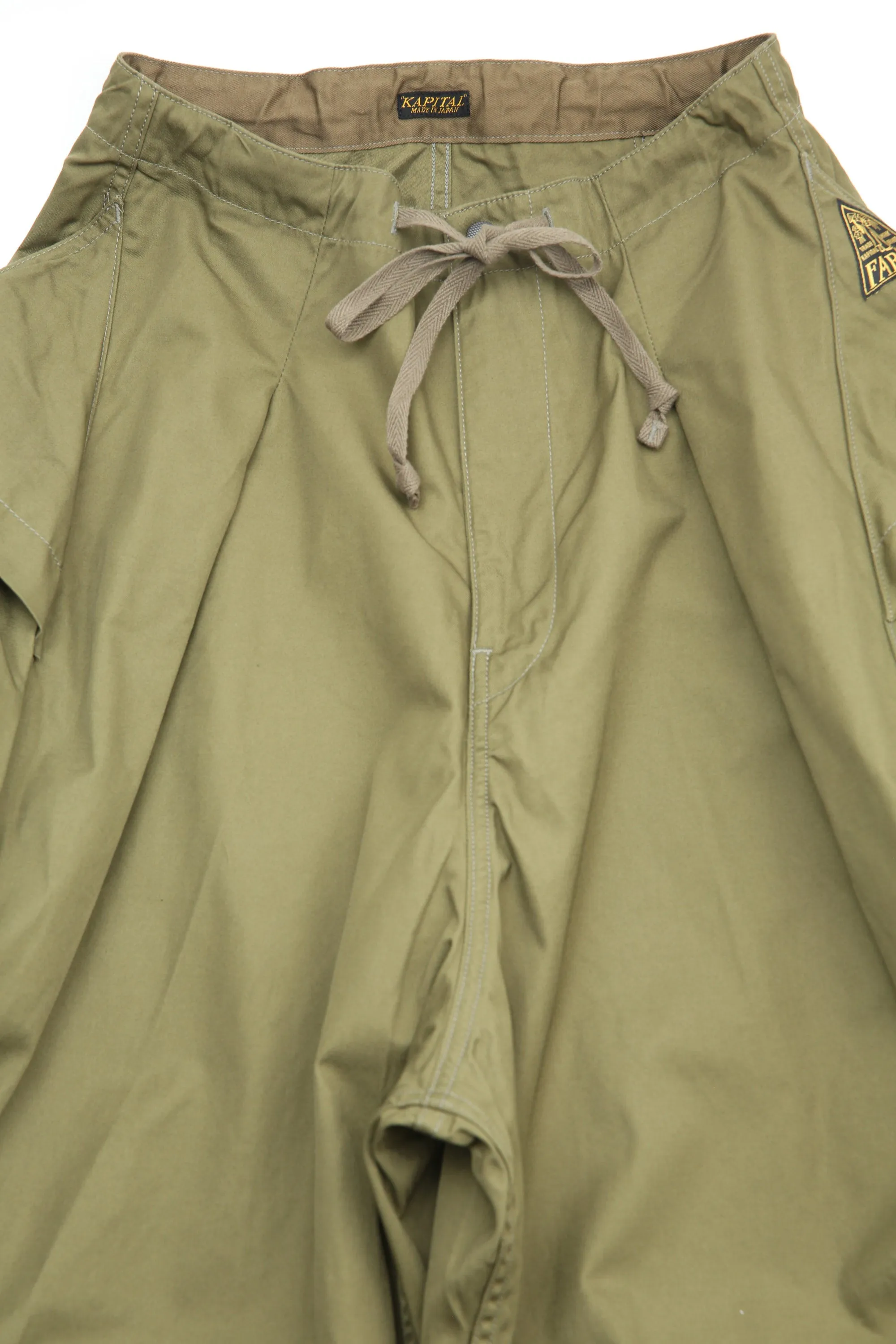 Kapital Combed Gabergine AOZAI Cargo Pants - Khaki