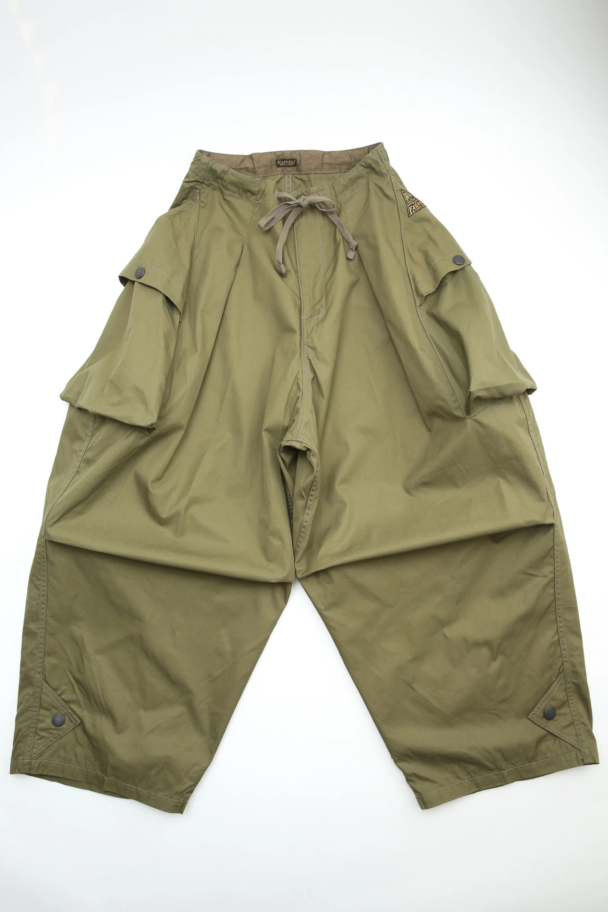 Kapital Combed Gabergine AOZAI Cargo Pants - Khaki