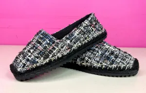 KARL LAGERFELD TWEED ARAGO 2 FLATS - 7.5