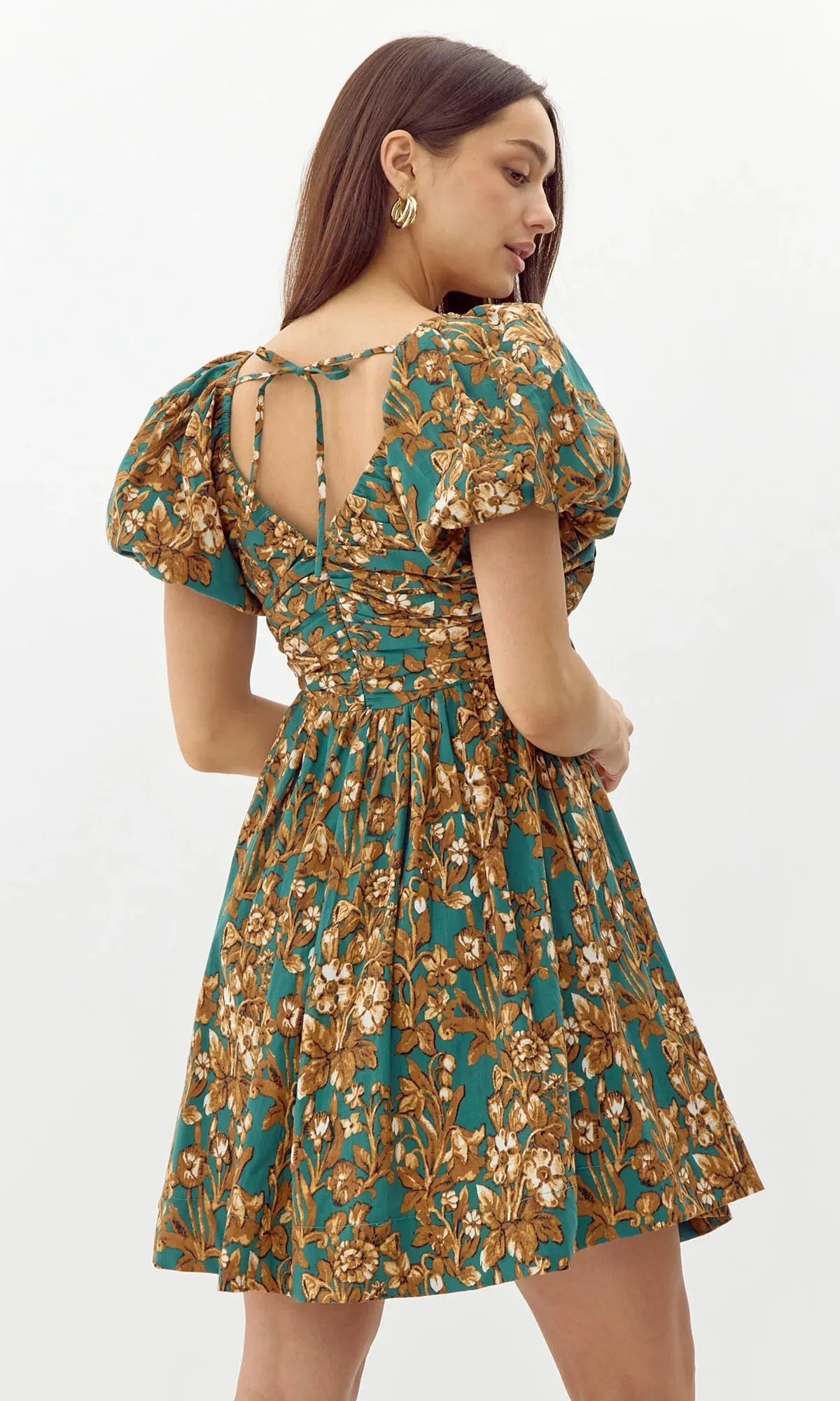 Karla Cotton Mini Dress- Teal