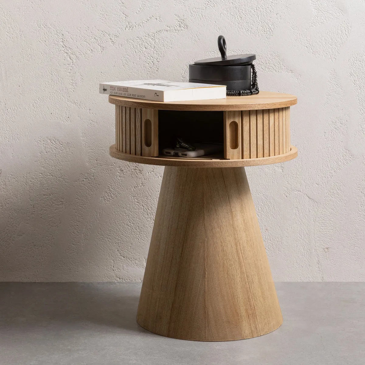 Karri Natural Round Nightstand