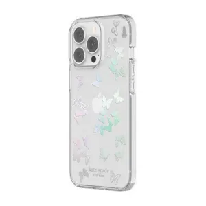 Kate Spade New York Apple iPhone 13 Pro Protective Hardshell Case - Iridescent Glitter Butterfly Cluster