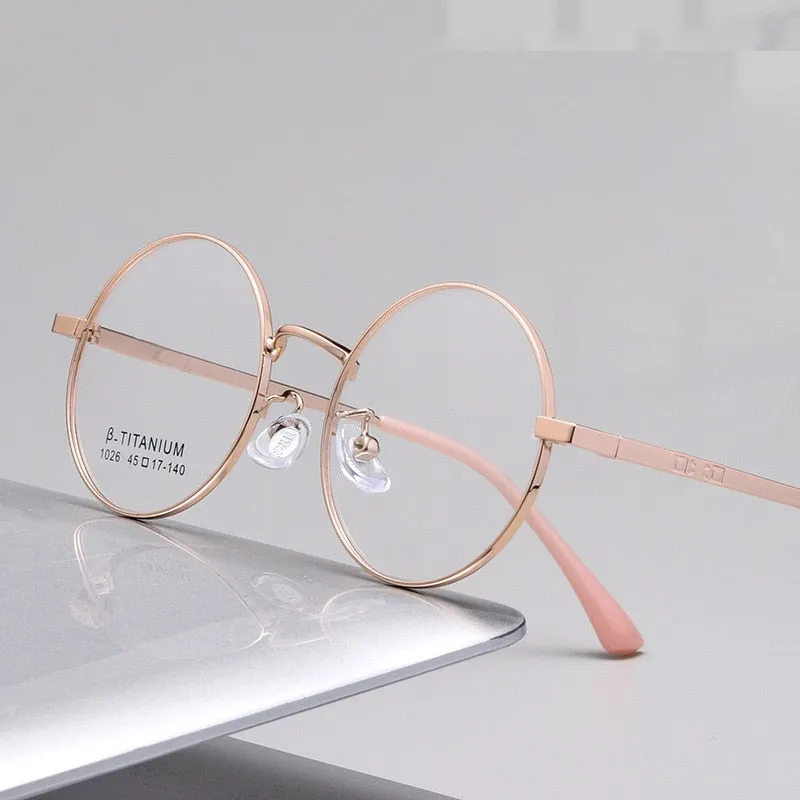 KatKani Unisex Full Rim Small Round Alloy Eyeglasses 1026th