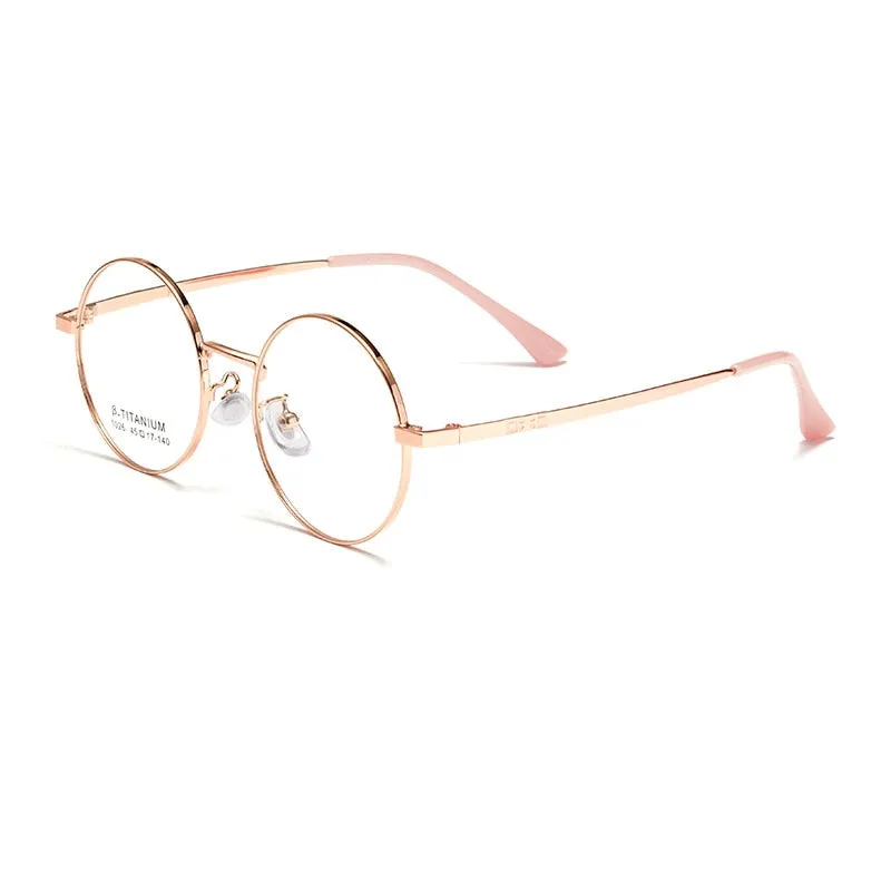 KatKani Unisex Full Rim Small Round Alloy Eyeglasses 1026th