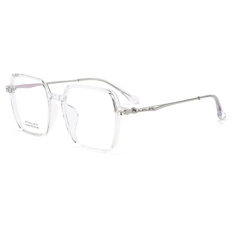 KatKani Unisex Full Rim Square TR 90 Resin β Titanium IP Frame Eyeglasses