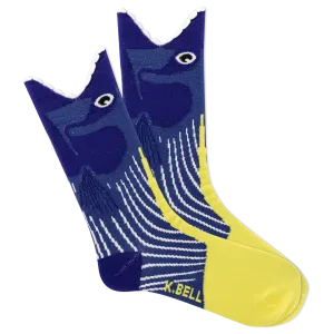 K.Bell Women's Metallic Fish Open Mouth Crew Socks