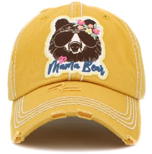 KBV1434 "Mama Bear" Vintage Washed Ball Cap