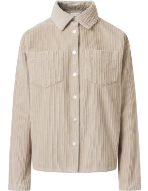 KCA 2190013 Irregular corduroy overshirt 1228 light feather gray women