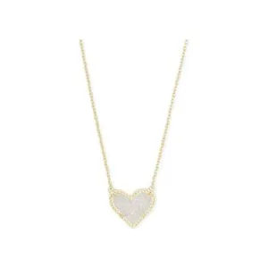Kendra Scott Ari Heart Pendant Necklace in Iridescent Drusy