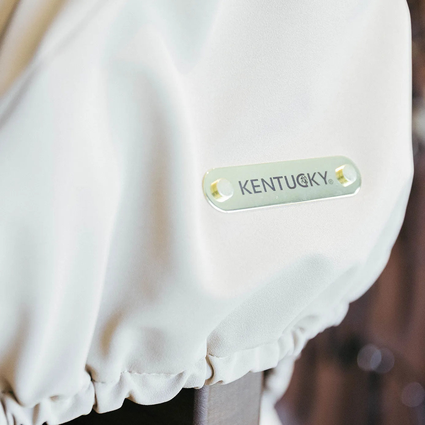 Kentucky Horsewear Jumping Saddle Cover with Logo Plate - Beige