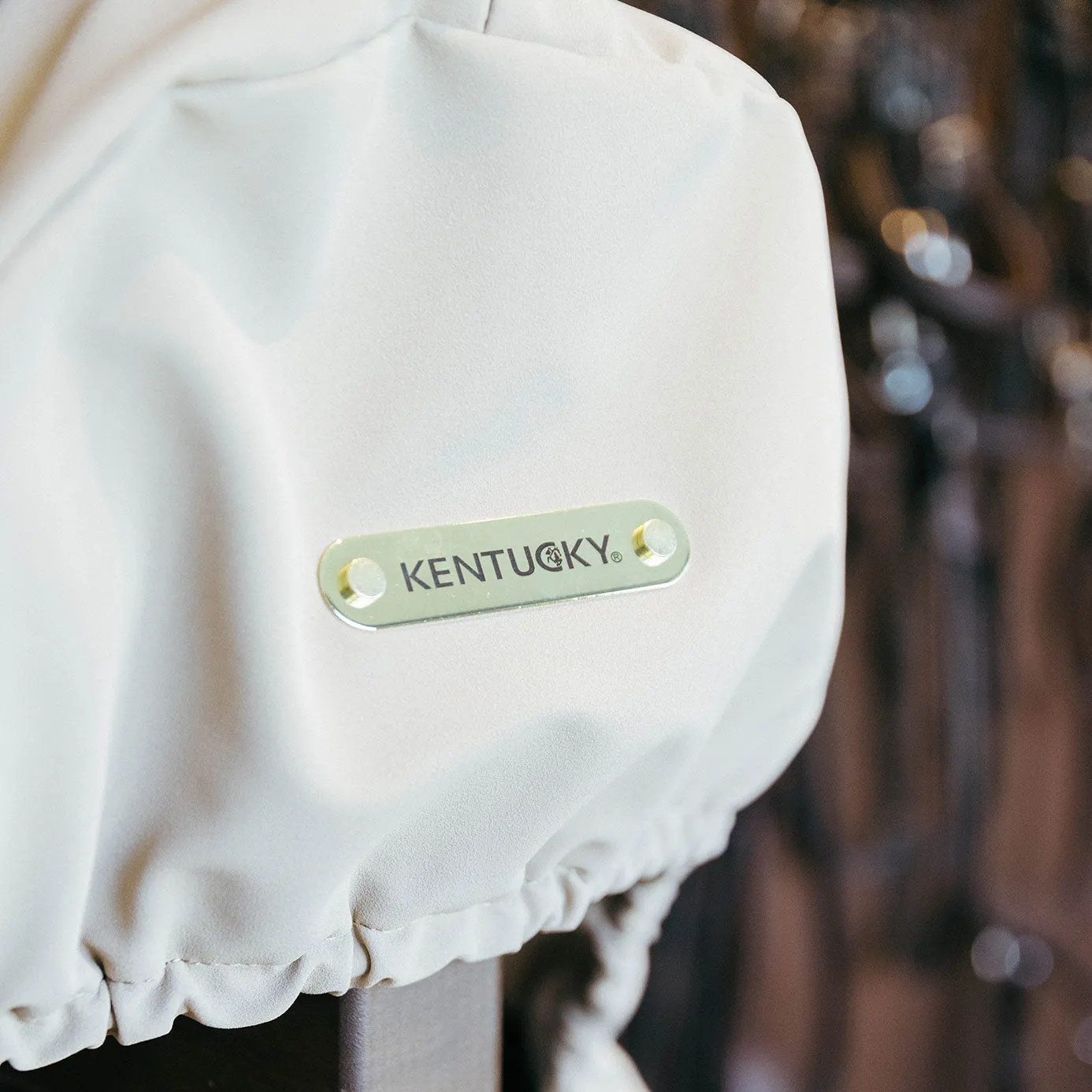 Kentucky Horsewear Jumping Saddle Cover with Logo Plate - Beige