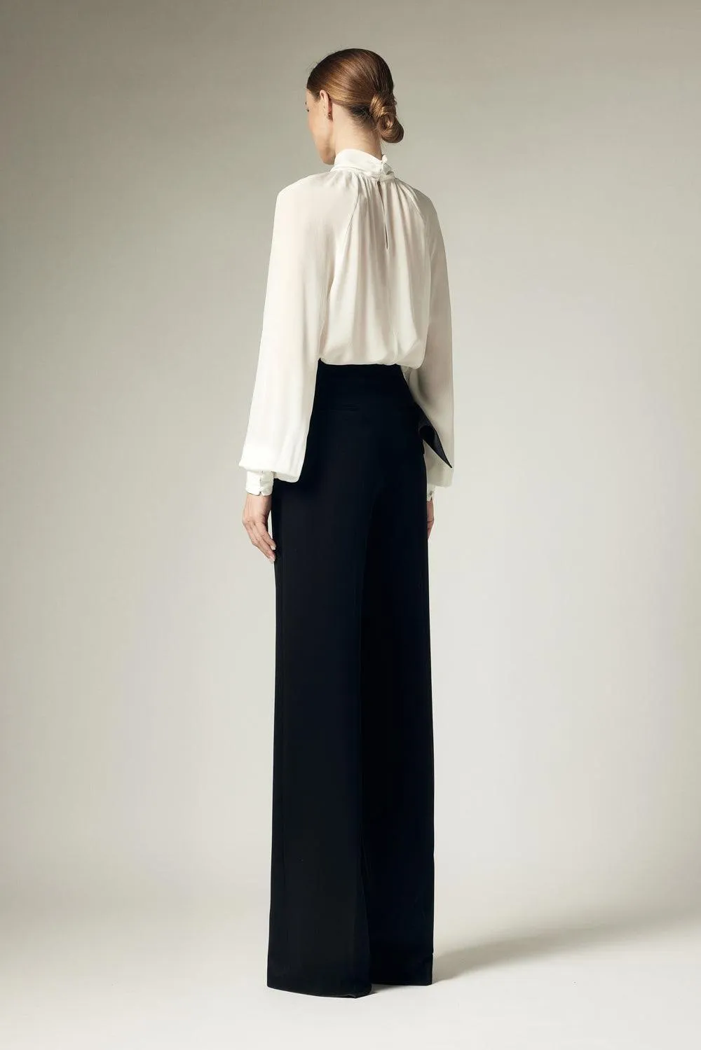 Kenya Straight Draped Crepe Floor Length Pants