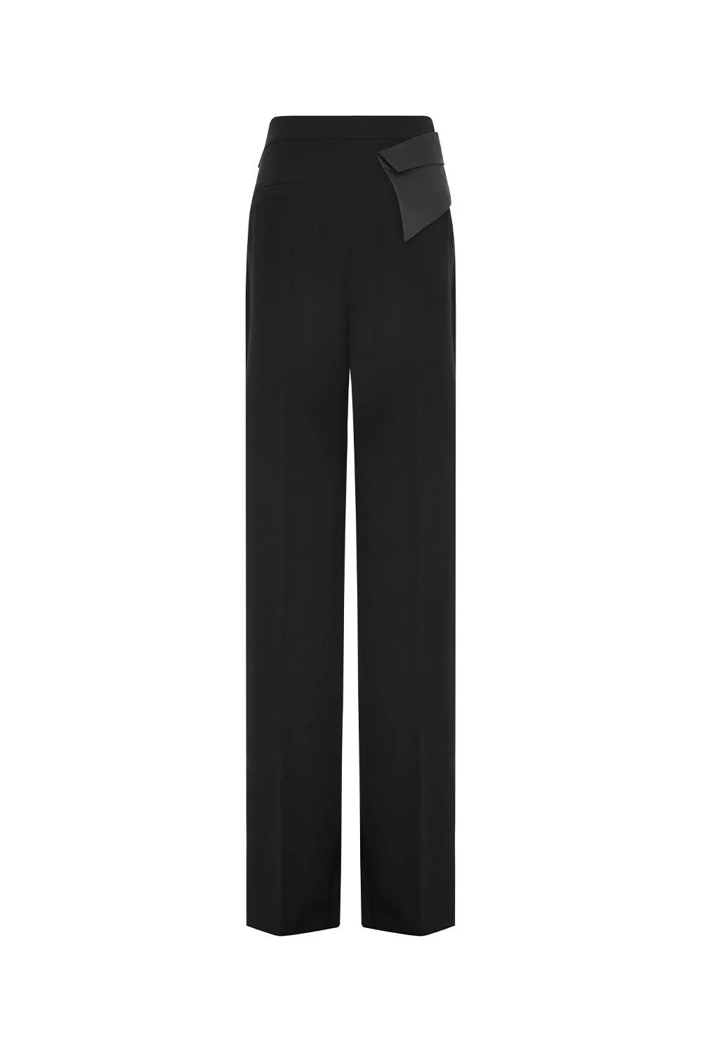 Kenya Straight Draped Crepe Floor Length Pants