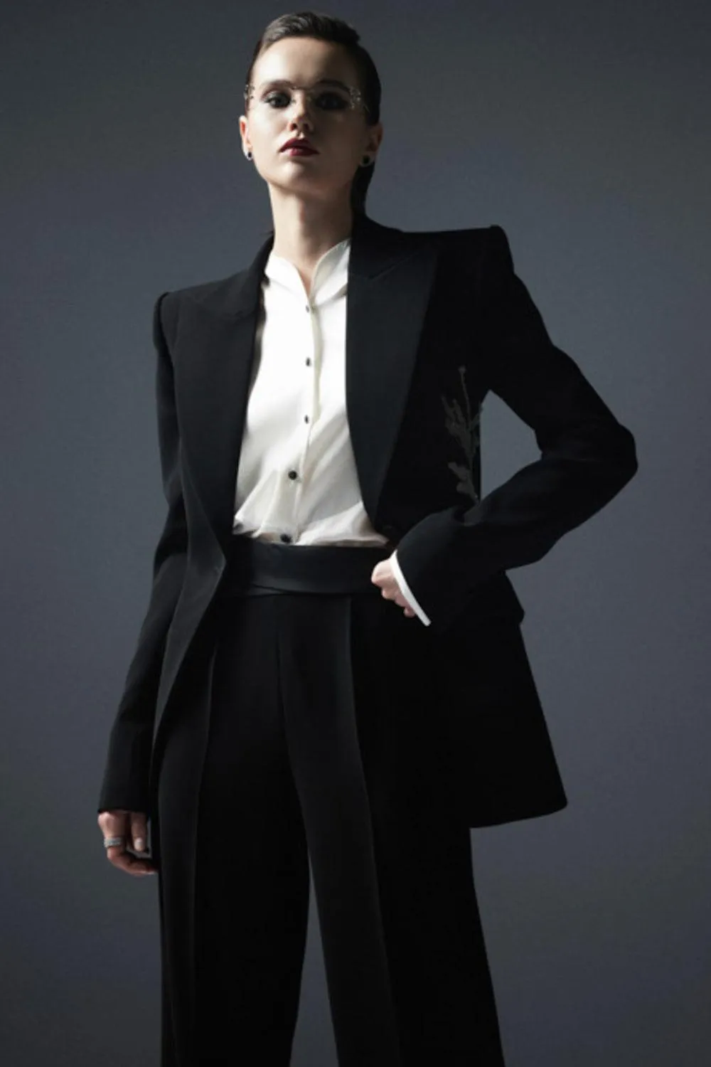 Kenya Straight Draped Crepe Floor Length Pants