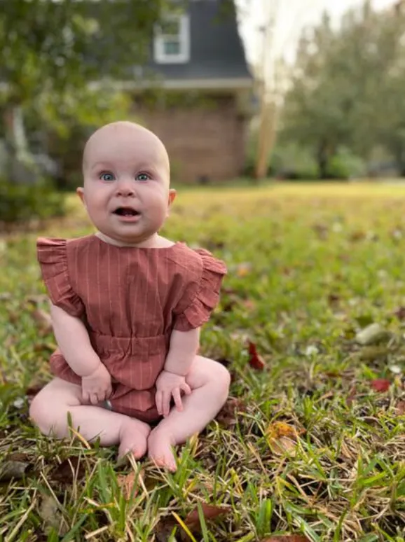 Kenza bubble in rust stripe