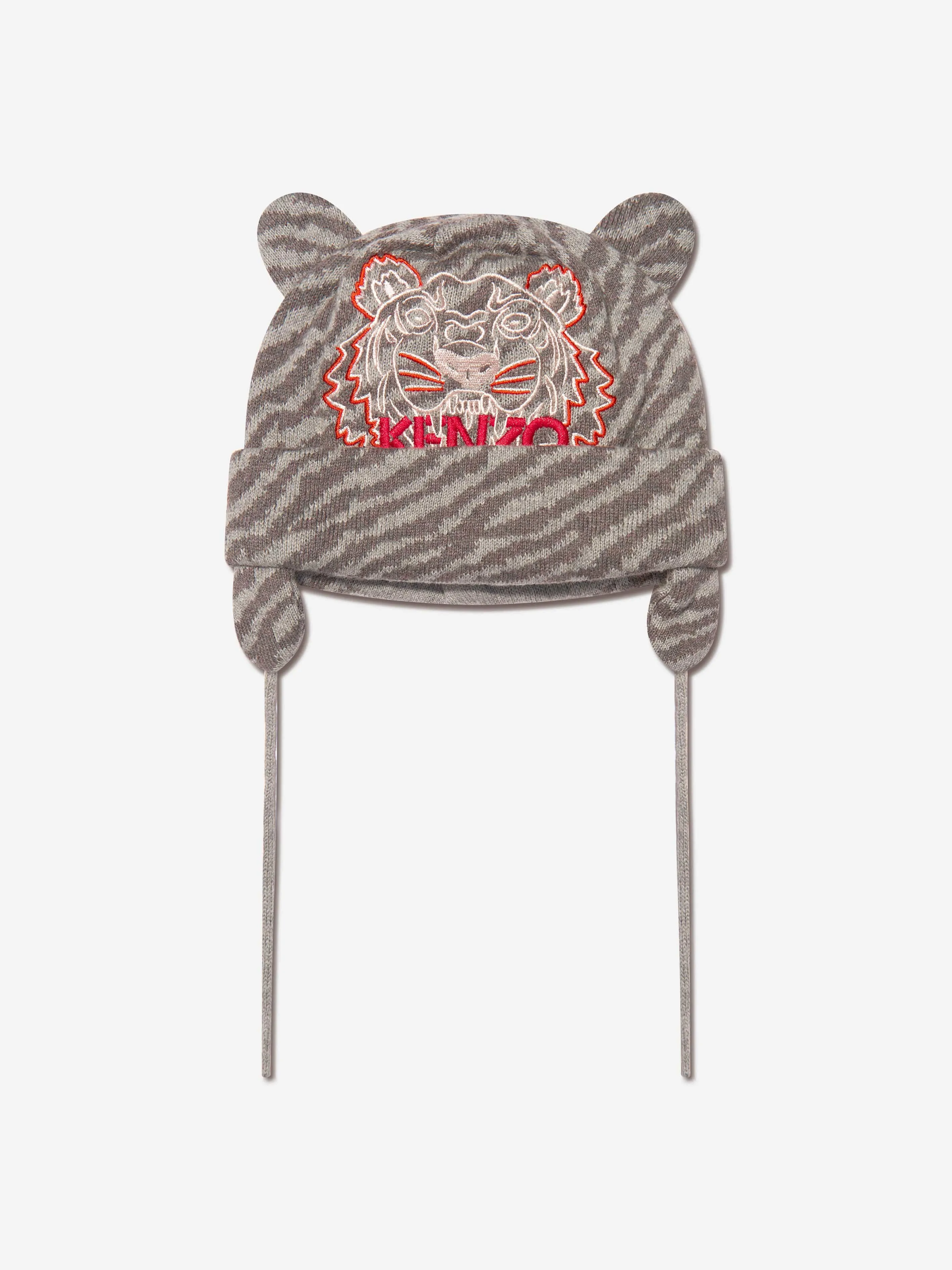 KENZO Baby Girls Knitted Tiger Hat With Ears