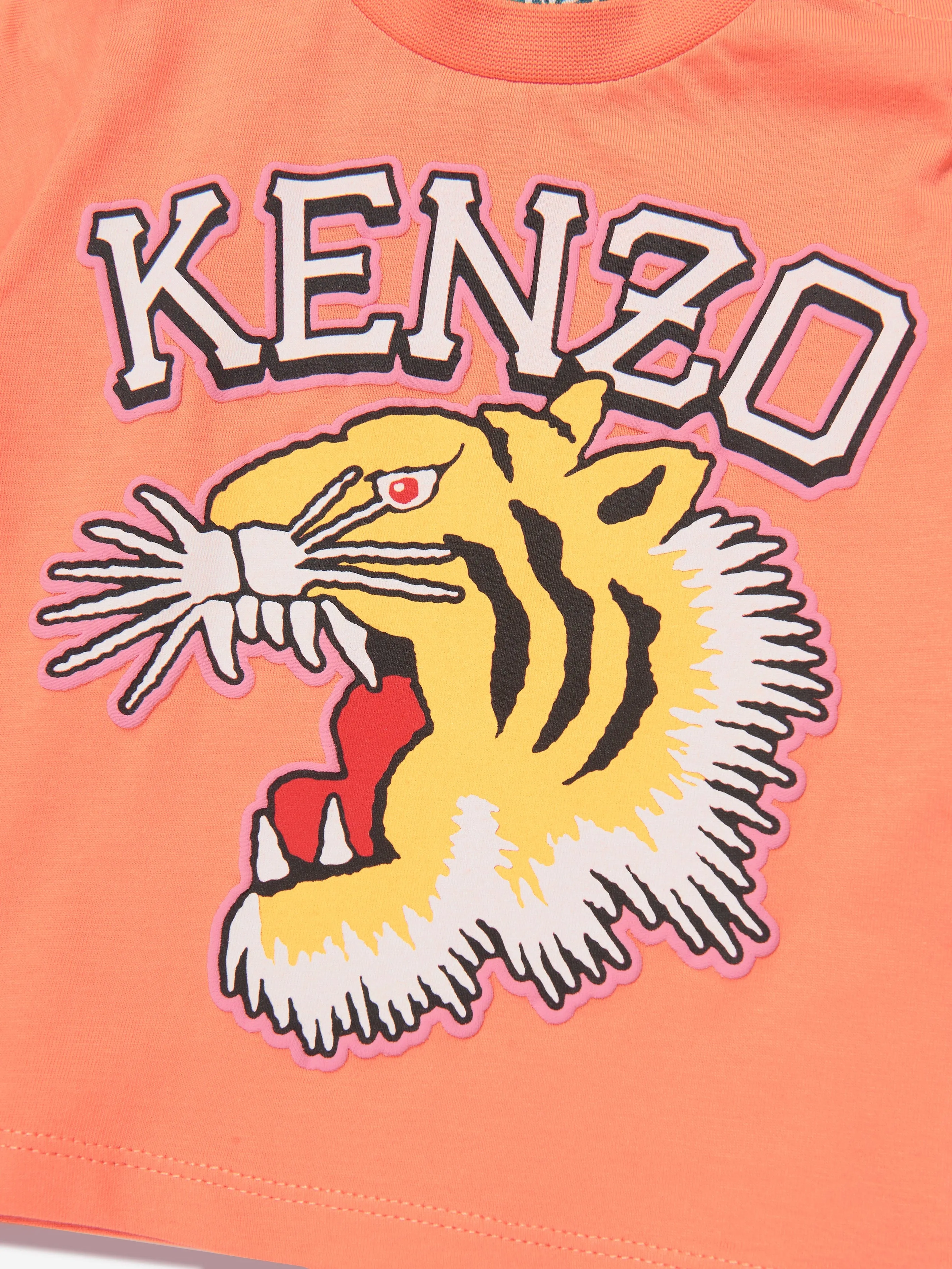 KENZO Baby Tiger Logo T-Shirt in Orange