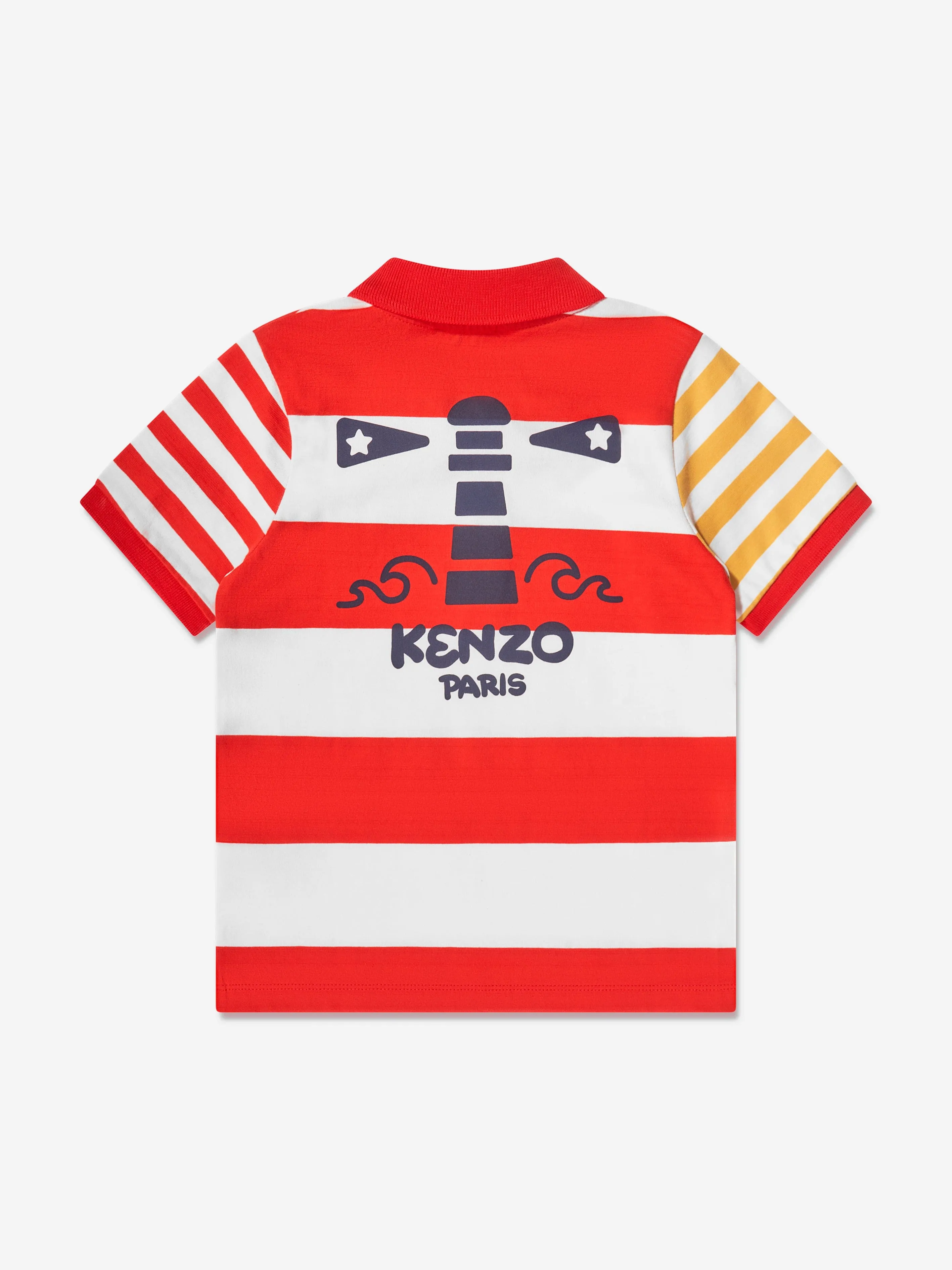 KENZO Boys Striped Polo Shirt in Red