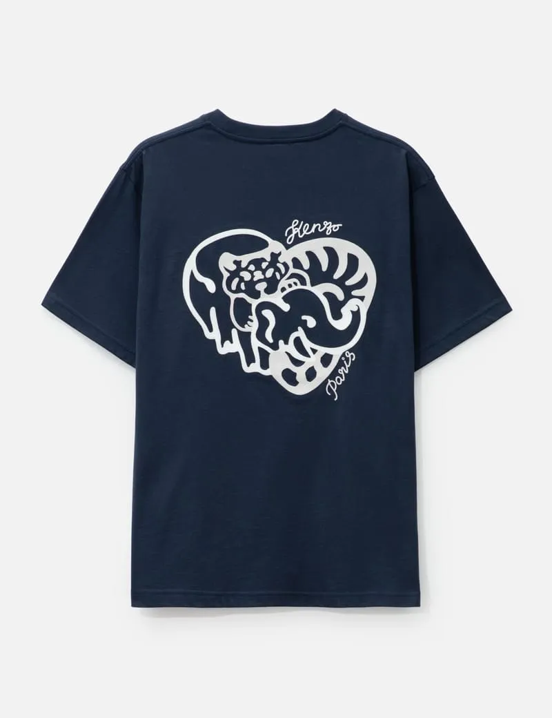 'Kenzo Heart' Oversized Embroidered T-shirt